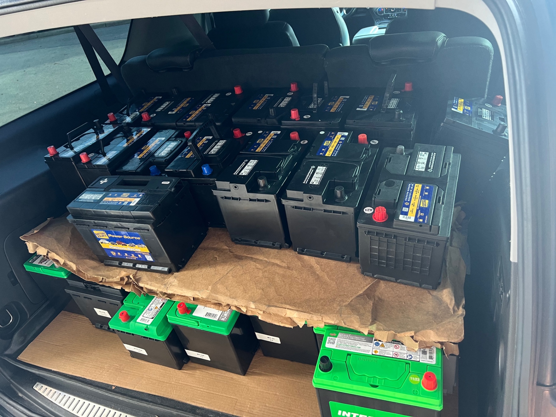 Replacement batteries loaded for mobile service